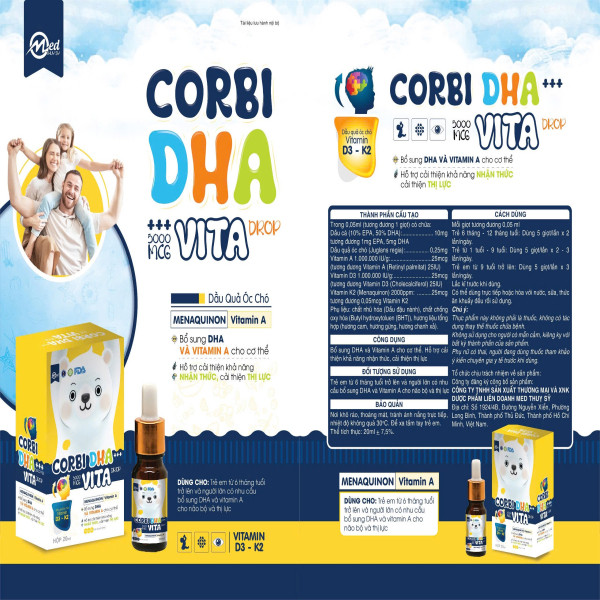 Corbi Dha Vita D3-K2 -Gỗ Vàng (Lọ/20Ml) K64H