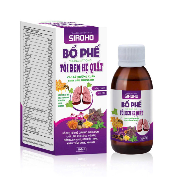 Siro Ho Bổ Phế Tỏi Đen Hẹ Quất Chai 100 Ml