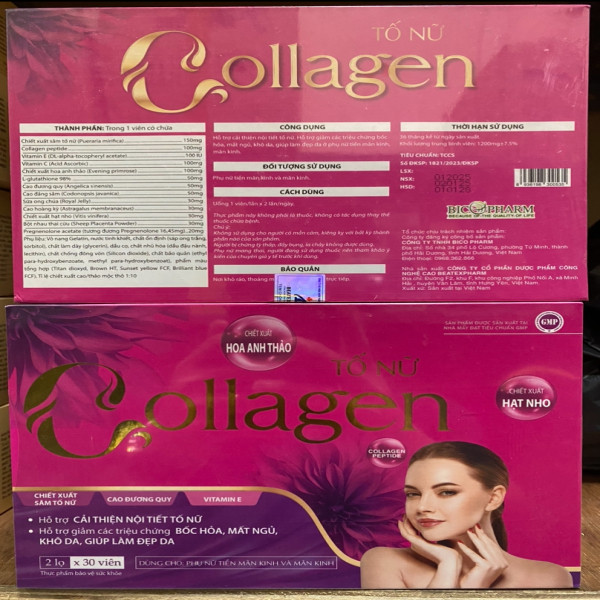 Tố Nữ Collagen Hộp Gỗ 2 Lọ*30 Viên