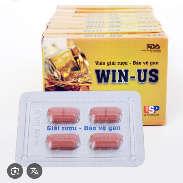 Viên Giải Rượu Win- Us (Hộp 1 Vỉ* 4 Viên) Cọc / 10 Hộp