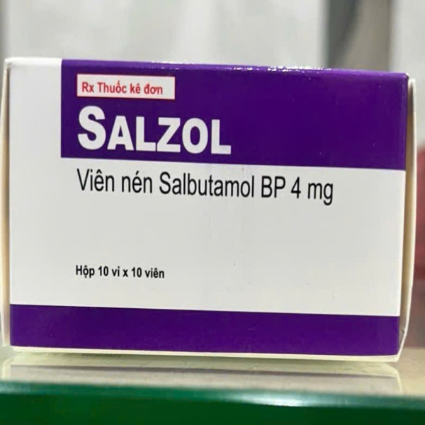 Salzol Salbutamol 4 Ấn ( 10 Vỉ X 10 Viên )