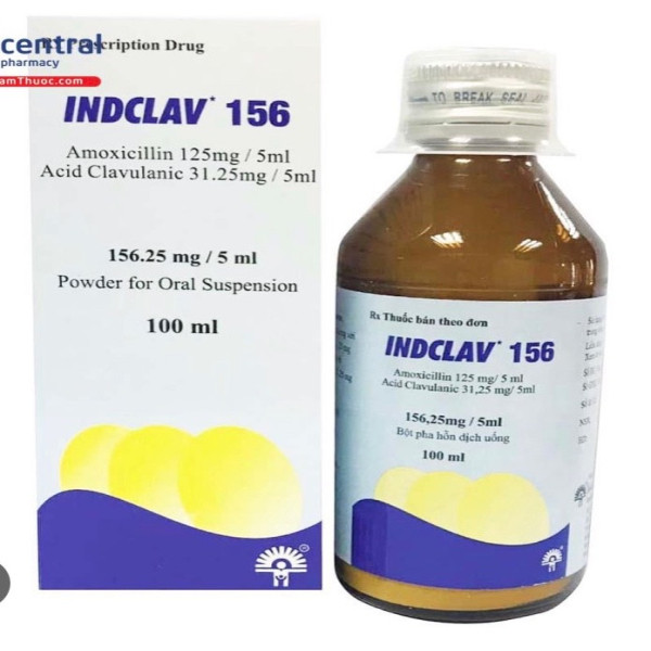 Indclav 156 Mg (Augmentin) Siro _Ấn Độ (Lọ100Ml)