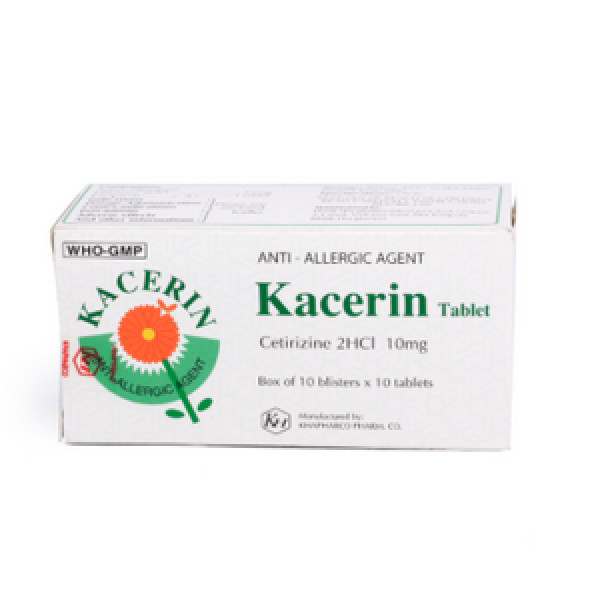 Kacerin (Cetirizine 10Mg) _Khánh Hòa (Hộp100V) Vỉ