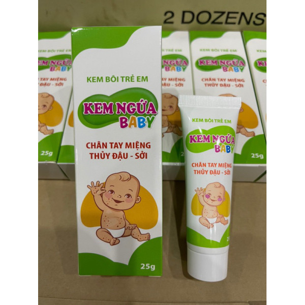 Kem Ngứa Baby Trị Chân Tay Miệng, Sởi, Thủy Đậu (Tuýp25 Gram)