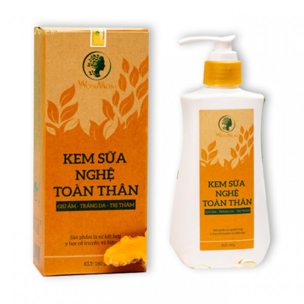Kem Sữa Nghệ Toàn Thân Nuôi Dưỡng Da Body Trắng Hồng, Mờ Thâm Rạn Wonmom (C150Gr)