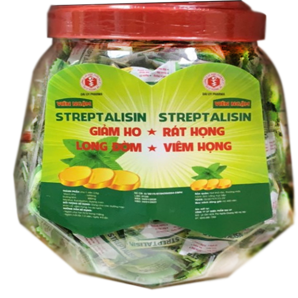 Kẹo Ngậm Streptalisin Lọ Bạc Đại Uy (L400V) K6L