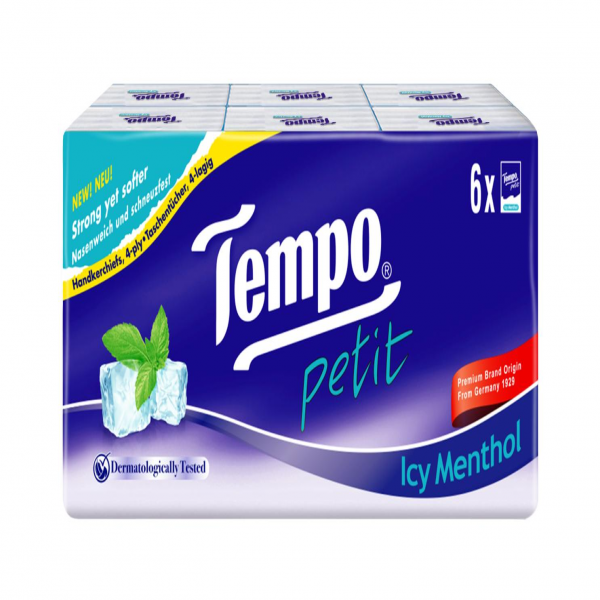 Khăn Giấy Bỏ Túi Tempo Petit Hương Bạc Hà (Lốc6Gói7Tờ)