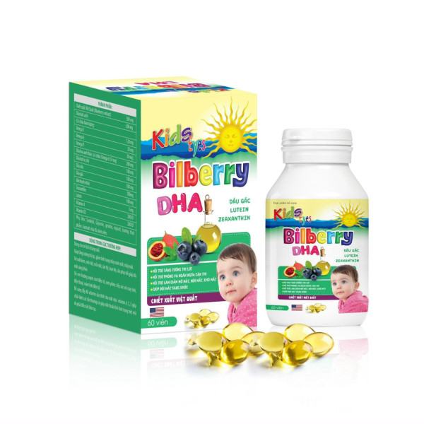 bổ mắt Kids Eyes Bilbery Dha Kẹo Nhai _Xanh, Em Bé (Lọ60V) D5.26
