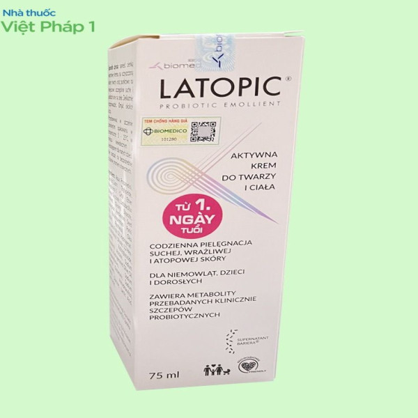 Latopic Aktywna Krem Do Twarzy I Ciala Kem Bôi Da Từ 1 Ngày Tuổi (T75Ml)