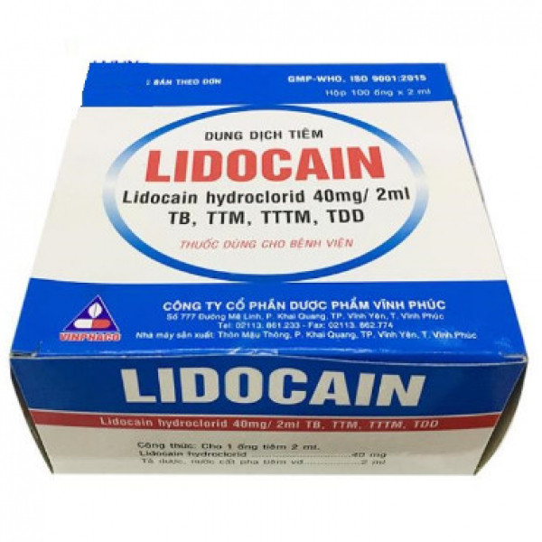 Lidocain 40Mg/2Ml Tiêm _Vĩnh Phúc (H/100 Ống/2Ml)