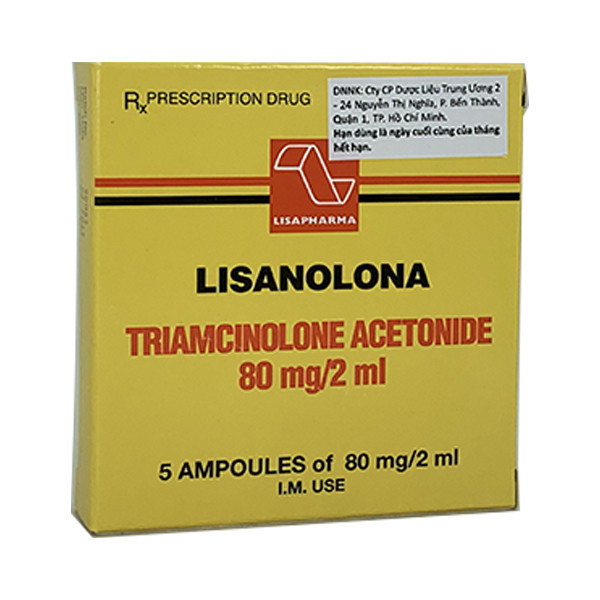 Lisanolona 80Mg Triamcinolon Tiêm _ Ý (H/5 Ống/2Ml)
