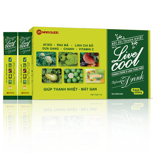 Livecool Bột Sủi Thanh Nhiệt Nam Dược Hương Dưa Gang (H10G)