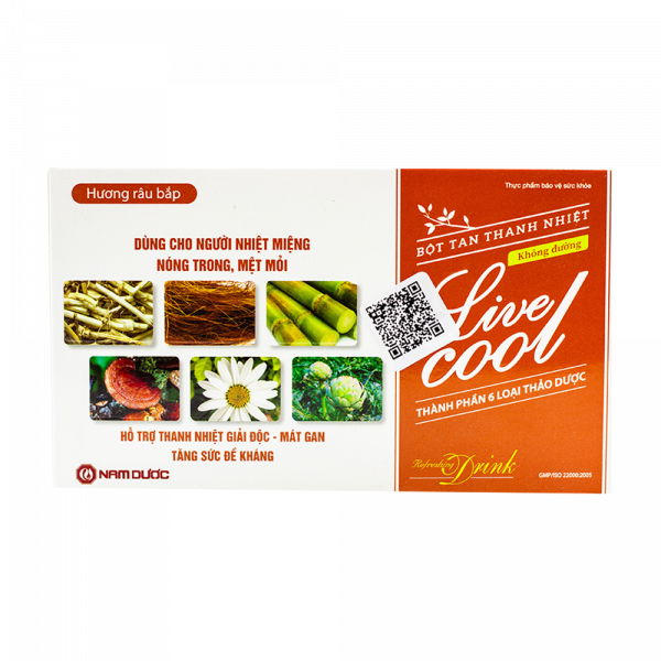 Livecool Không Đường Nam Dược Hương Râu Bắp (Hộp10Gói7Gram)