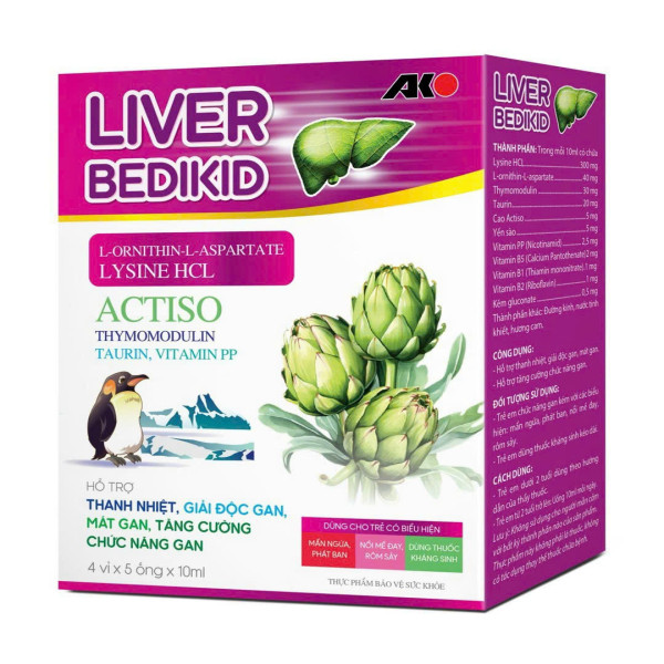 Bổ Gan Ống Liver Bedikid Bổ Gan mát gan  Tím, Vuông _Ako (H20 Ống) K60H