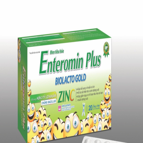 Men Enteromin Plus Zinc Mặt Cười _Zn (H20 Ống ) K96H