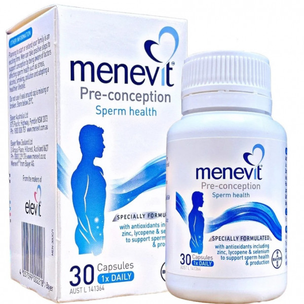 Menevit Bayer Tăng Chất Lượng Tinh Trùng _Úc (Lọ30V) Bé