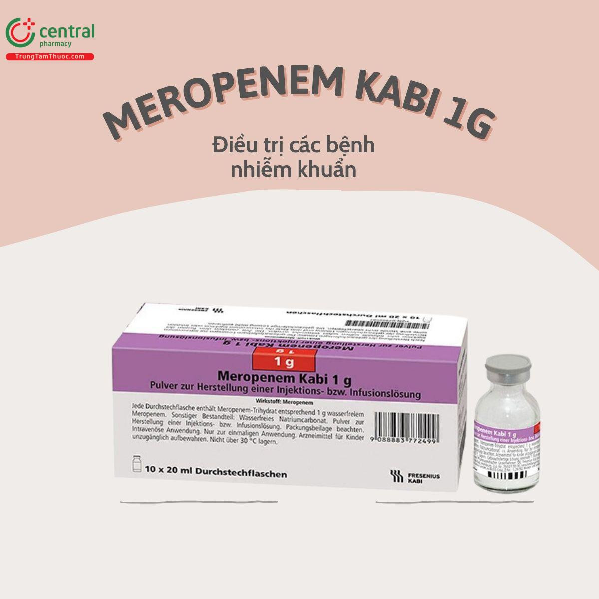 Meropenem 1g Kabi (H/10 lọ)