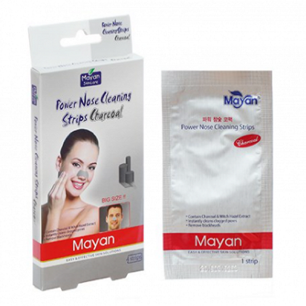 Miếng Dán Lột Mụn Mũi Than Hoạt Tính Mayan (H/4M)