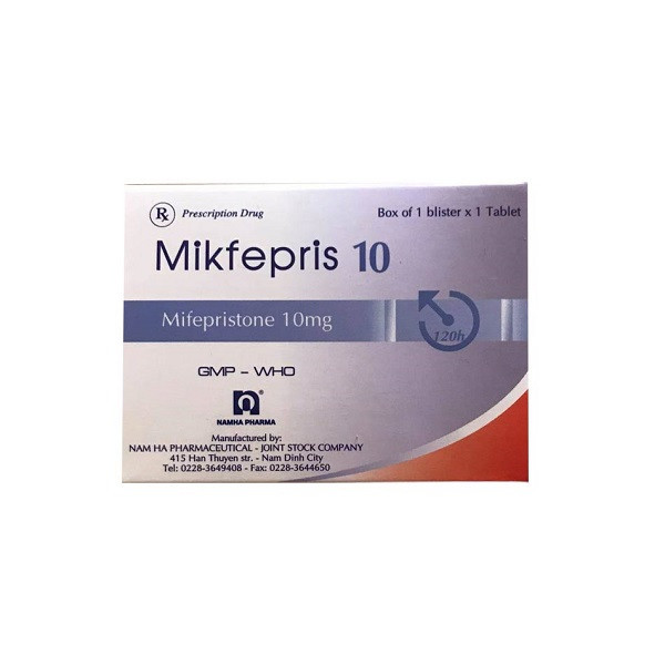Mikfepris 10Mg Tránh Thai Nam Hà (H1V) Trắng- K360H