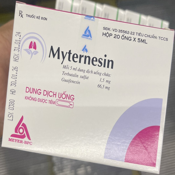 Myternesin (Terbutalin + Guaifenesin) Ống Uống _Meyer (Hộp20 Ống)