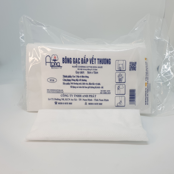 Bông Gạc Đắp Vết Thương 8Cm X 15Cm Anh Phát (G/10M)