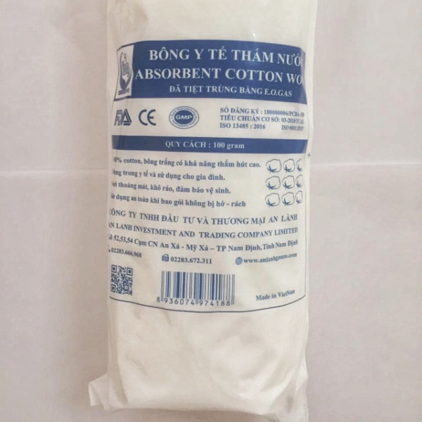 Bông Y Tế Thấm Nước An Lành (100Gram)
