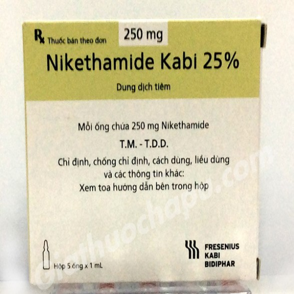 Nikethamid 250Mg Kabi 25% Tiêm _Fresenius Kabi (H/5 Ống/1Ml)