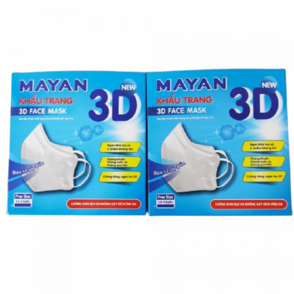 Khẩu Trang Y Tế Mayan 3D Người Lớn (H/10C)