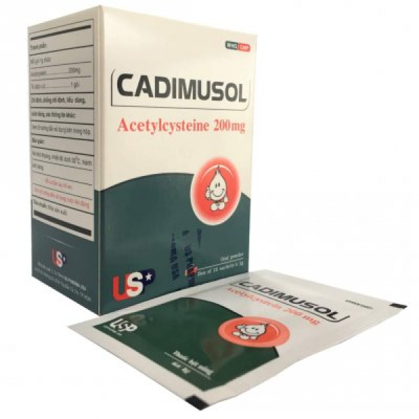 Cadimusol 200Mg (Acetylcystein) Gói _Usp (H/16Gói/1Gr)