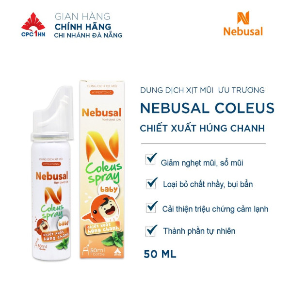 Nebusal Xịt Mũi Ưu Trương Húng Chanh (Lọ50Ml)