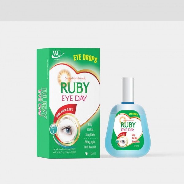 Nhỏ Mắt Ruby Eye Day _Xanh Lá, Wg (Lọ15Ml) bán cọc 10 lọ