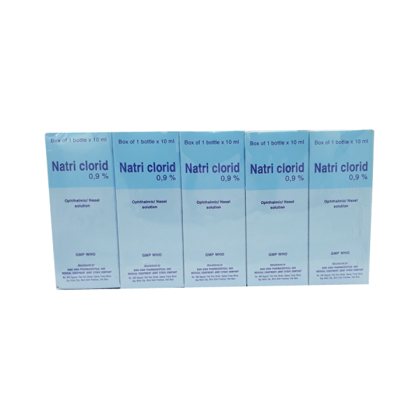 Nhỏ Mắt Mũi Natri Clorid 0.9% Bidiphar (Lốc10C10Ml)