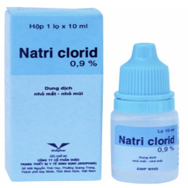 Nhỏ Mắt Natri Clorid 0,9% _ Bình Định (Cọc10Lọ10Ml)