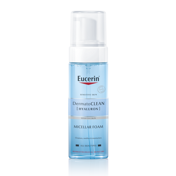 Nước Tẩy Trang Và Rửa Mặt Eucerin Dermatoclean Hyaluron Micellar Foam (C150Ml)