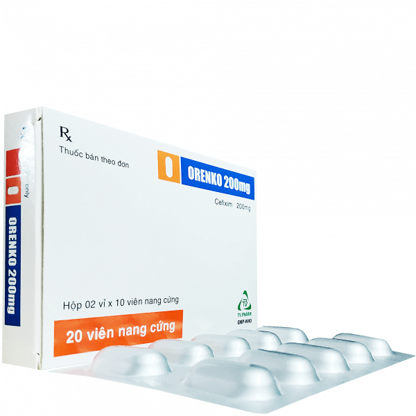 Orenko 200 Cefixim 200Mg Tv. Pharma (H20V) (Vỉ Nhôm)