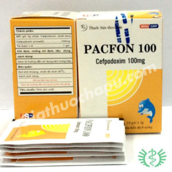 Pacfon 100 Cefpodoxim Usp (Hộp 14 Gói)