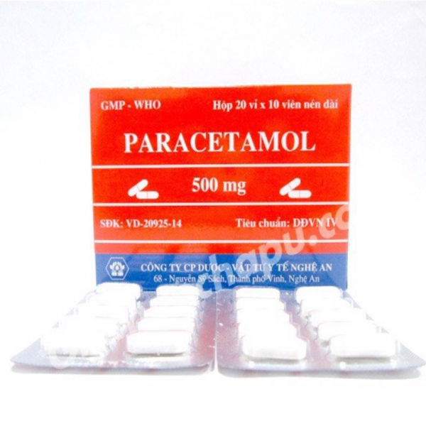 Paracetamol 500Mg Nghệ An (H100V)
