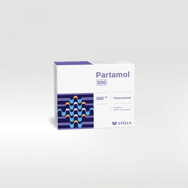 Partamol 500Mg (Paracetamol) _Stella (H100V) (Viên Dài)