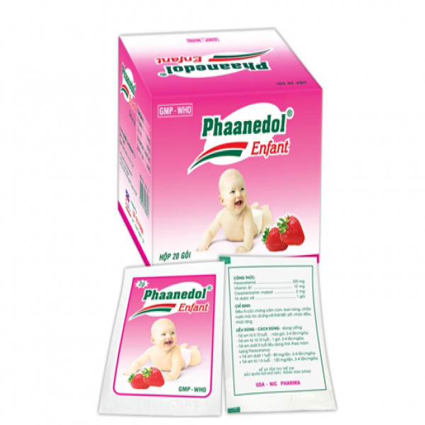 Phaanedol Enfant (Para 325Mg + Clo 2Mg) Vị Dâu _Nic (H20Gói X 2Gr)