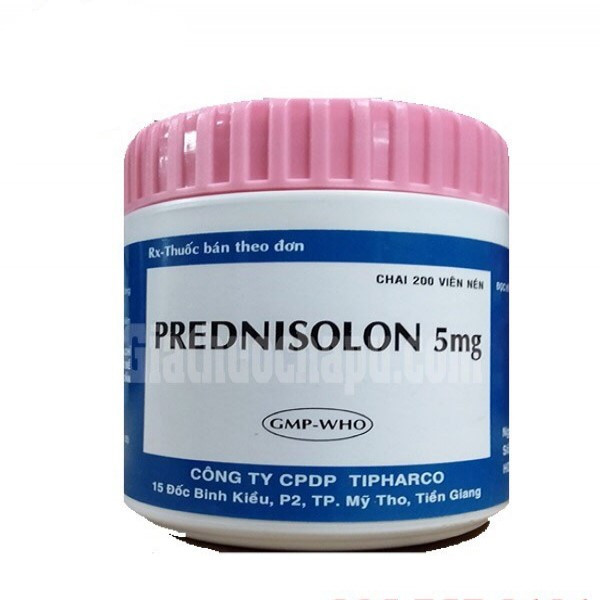 Prednisolon 5Mg Nén Ngọt _Tipharco (Lọ200V) Nắp Hồng