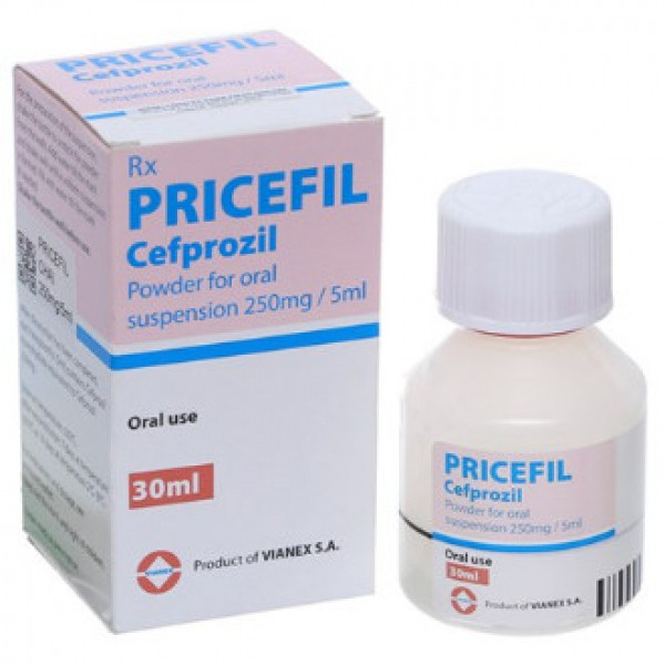 Pricefil (Cefprozil 250Mg5Ml) Vianex S.a _Hy Lạp (C30Ml)
