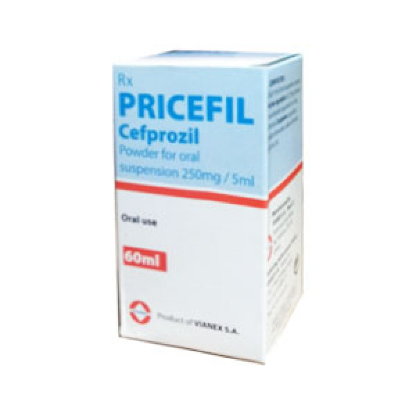 Pricefil (Cefprozil 250Mg5Ml) Vianex S.a _Hy Lạp (C60Ml)