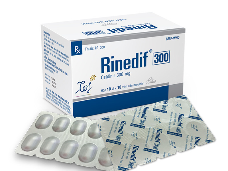 Rinedif 300 (cefdinir 300mg) H10vỉ X 10 viên