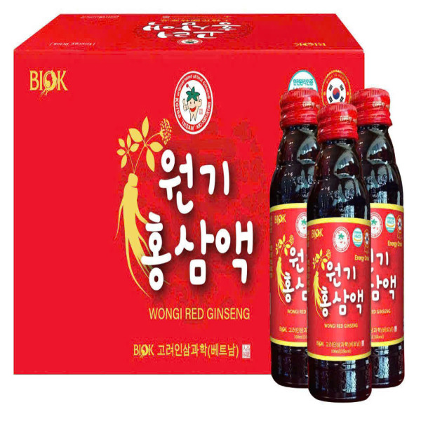 Sâm Nước Hàn Quốc Wongi Red Ginseng Chai Thủy Tinh _Biok (H10Chai X 100Ml)