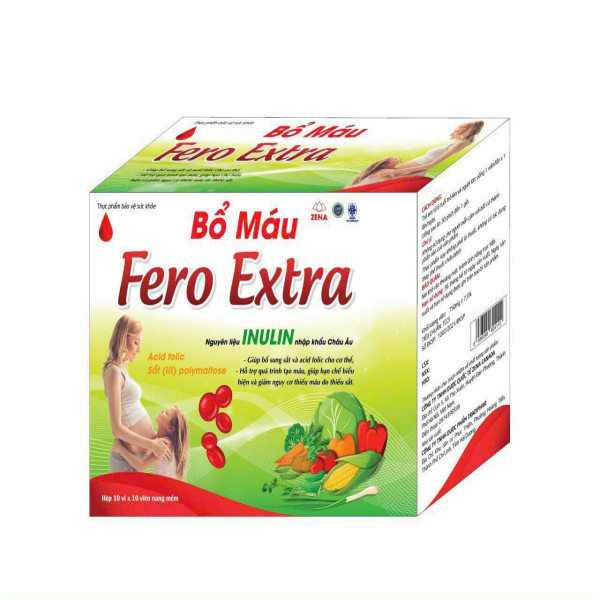 Sắt Bổ Máu Fero Extra _ Bổ Bầu Xanh Lá, Zena (10 Vỉ X 10 Viên)
