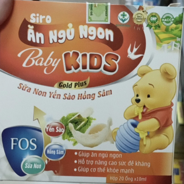 Siro Ăn Ngủ Ngon Baby Kids _Cam Vuông, Gấu Ống (H20 Ống) Date