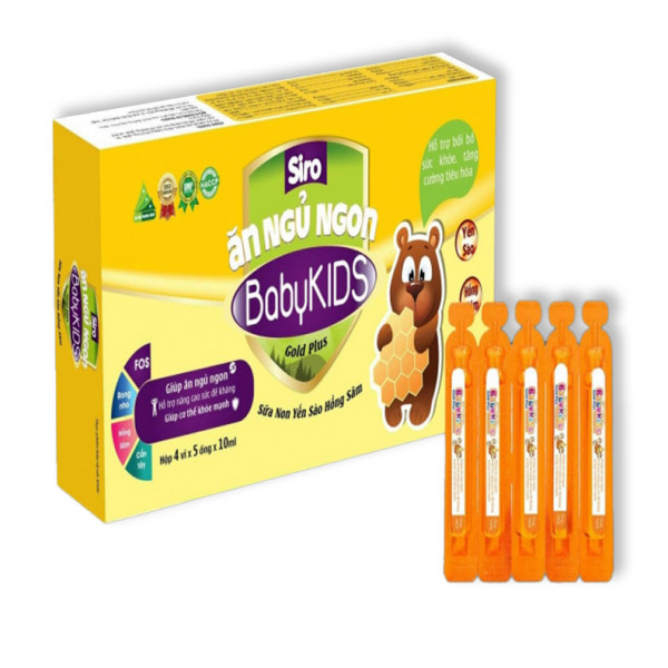 Siro Ăn Ngủ Ngon Baby Kids Gold Plus _ Vàng, Dài (H20 Ống) K58