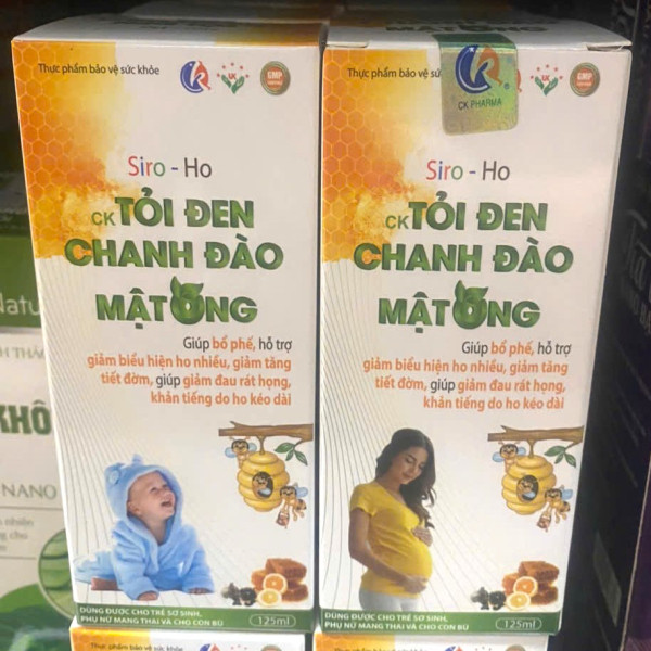 Siro Ho Ck Tỏi Đen Chanh Đào Mật Ong Trẻ Em _Ck Pharma (C125Ml) Xanh