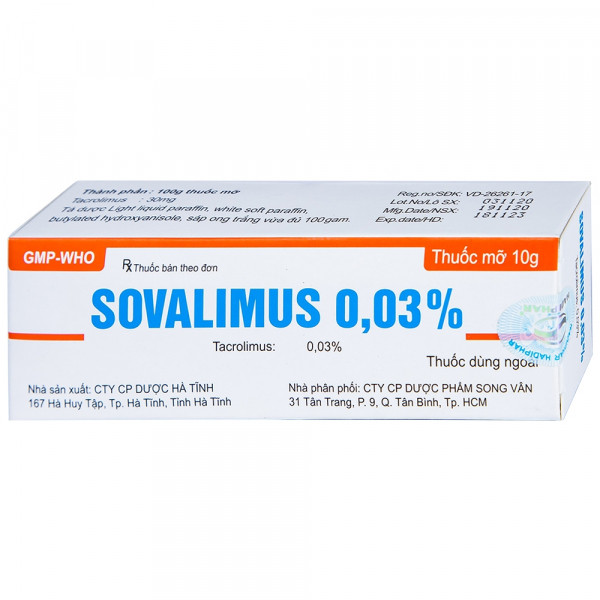 Sovalimus Tacrolimus 0.03% Hadiphar (T10Gr)