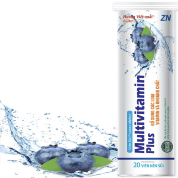 Sủi Multivitamin Plus Việt Quất 4G _Zn (Cọc10T20V)